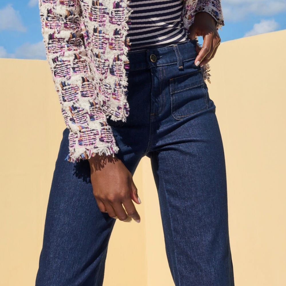 Euc Talbots Patch Pocket Classic Jean Trousers As… - image 3